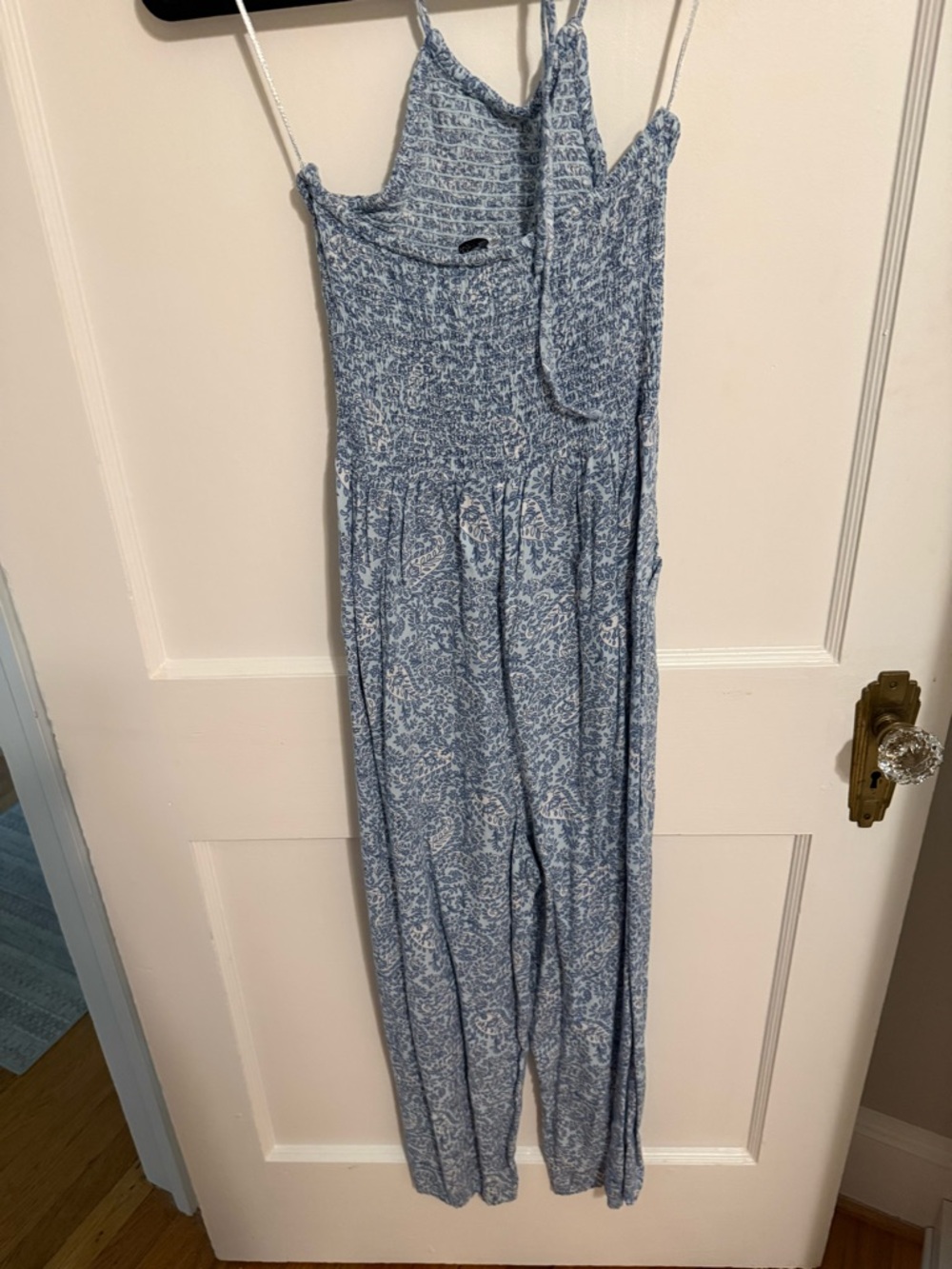 Patrons of Peace Light Blue Printed Smocked Jumpsuit